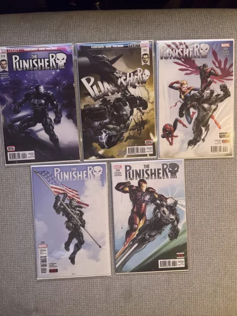 PUNISHER WAR MACHINE #219 221 224 225 228 1st Low print Clayton Crain Lot Of 5