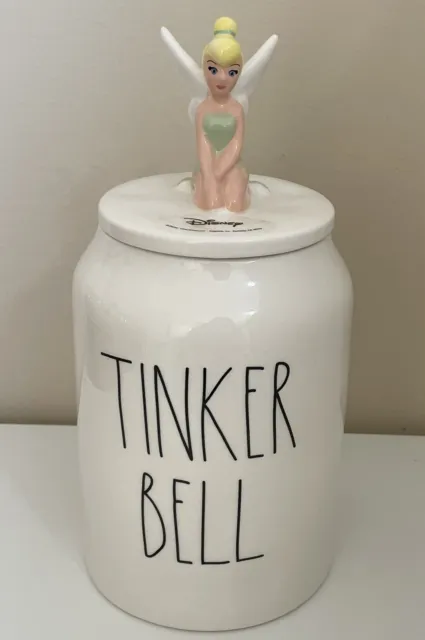 Rae Dunn Disney Peter Pan TINKER BELL Canister Cookie Jar #178 Tink Figure Lid