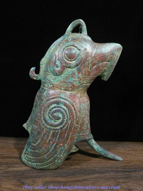 13.8 " Ancient China Bronze Ware Dynasty Bird Zun inscriptions Zhong Bell