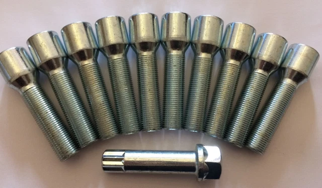 thumbnail image 2 of 20x M14x1.5 Silver Tuner Wheel Bolts For Vauxhall Vivaro – 28mm Thread Length (BIMECC) 2 of 6