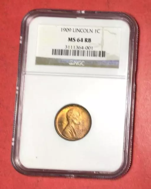 1909 US LINCOLN CENT! NGC Certified MS64 Choice Uncirculated R&B Certified!