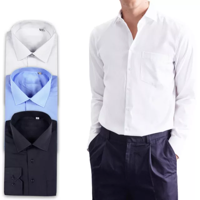 Chemise Homme Coton Cou Italienne avec Poche Coupe Regular Confort Casual Veque