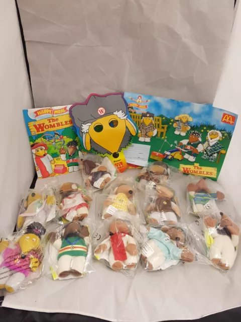 McDonalds THE WOMBLES OF WIMBLEDON KOMPLETT SET 12 Plüschtier Stofftier 1998 mit Boxen