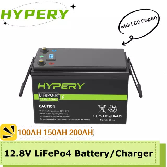 12.8V 200Ah 150Ah 100Ah LiFePO4 Lithium Solarbatterie oder Ladegerät Off-grid RV