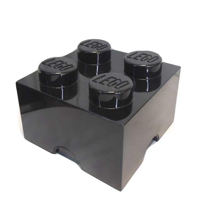 LEGO Piedra de Almacenamiento 4 Botones Apilable Negro NUEVO