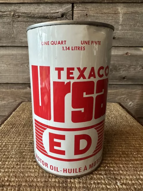 Vintage Texaco Ursa E D Motor Oil Imperial Quart Can