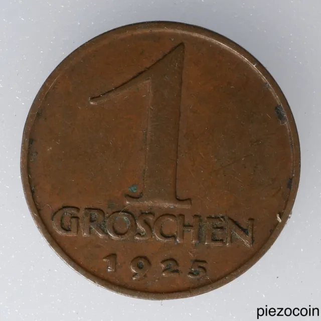 Austria Groschen 1925, Eagles Head, Coin KM# 2836 Inv#A308