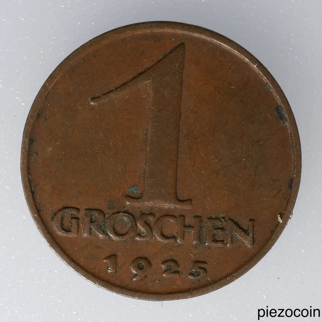 Austria Groschen 1925, Eagles Head, Coin KM# 2836 Inv#A308