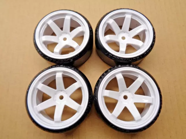 4Pcs For Hsp Hpi Rc 1:10 On Road Drift Racing Car Wheels Tires 12 Mm Hex 26 X 60