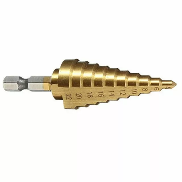 Drill Cone Taper Hole Cutter Metric Titanium Coated Metal Hex Bit Woodworking