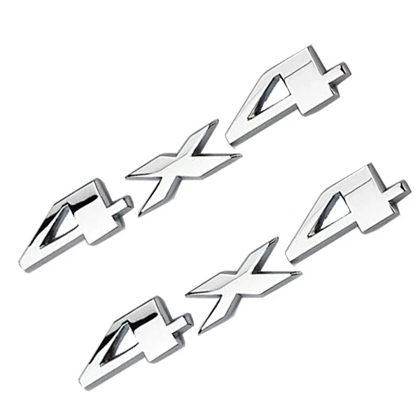 2pcs Auto Tuning 4X4 Chrome Logo 3d Decal Emblem Logo Sticker Liberty Nameplate