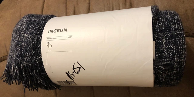 IKEA Ingrun 51x67” Fringe Throw-New