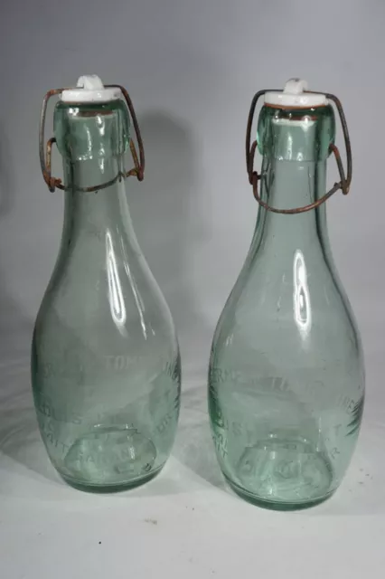 2x antike Milchflaschen mit Bügelverschluss - Frankreich - Vorkrieg