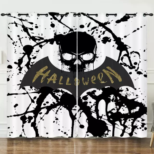 Trick-or-treat Halloween Bedroom Curtains Ring Blackout Door Decor UV Protect