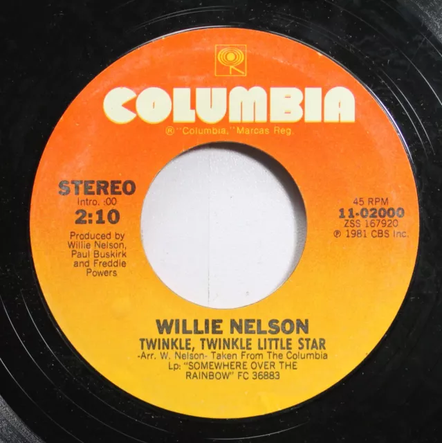 Country 45 Willie Nelson - Twinkle, Twinkle Little Star / Mona Lisa Auf Columbia