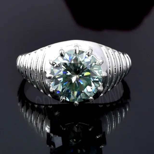 Delicate 3.75 Ct Certified Blue Diamond Solitaire Ring - Great Shine & Luster