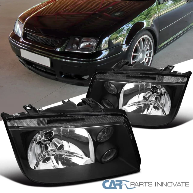 Built-in Fog Lights Fits VW 99-05 Jetta Bora Mk4 MkIV Headlights w/ Signal Lamps