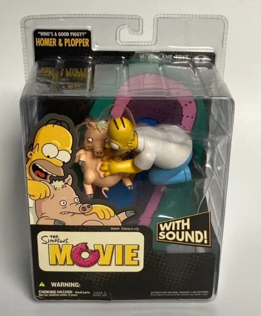 The Simpsons Movie McFarlane Figur Homer & Plopper Who's A Good Piggy NEU OVP