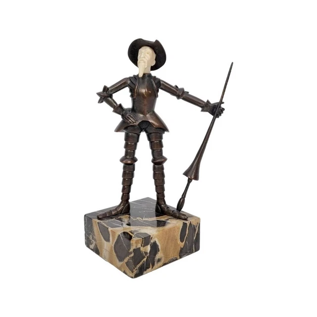 SCULPTURE D'ART EN Bronze Sur Marbre De Chef Indien Amérindien EUR 396