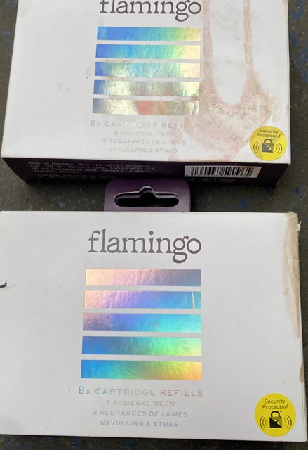Recarga de cartucho Flamingo cuchillas de afeitar 5 hojas - paquete de 8 X 2.. 16 cuchillas