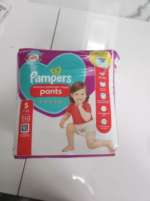 Pampers Premium Protection Nappy Pants Size 5 Essential Pack 27 per pack Nappies