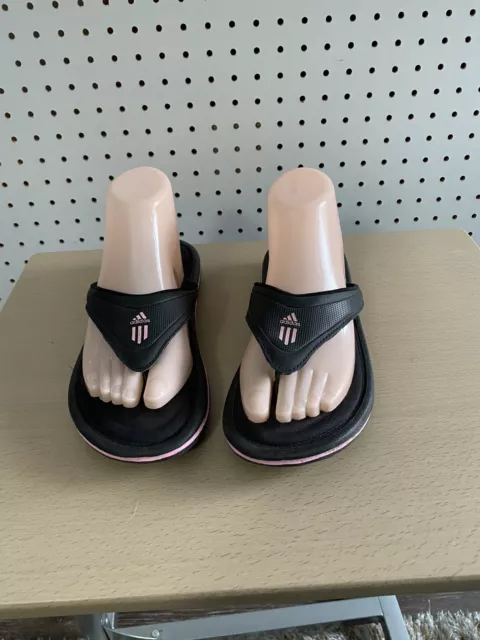 ADIDAS FIT foam flip flop size - black/ pink $18.00 - PicClick