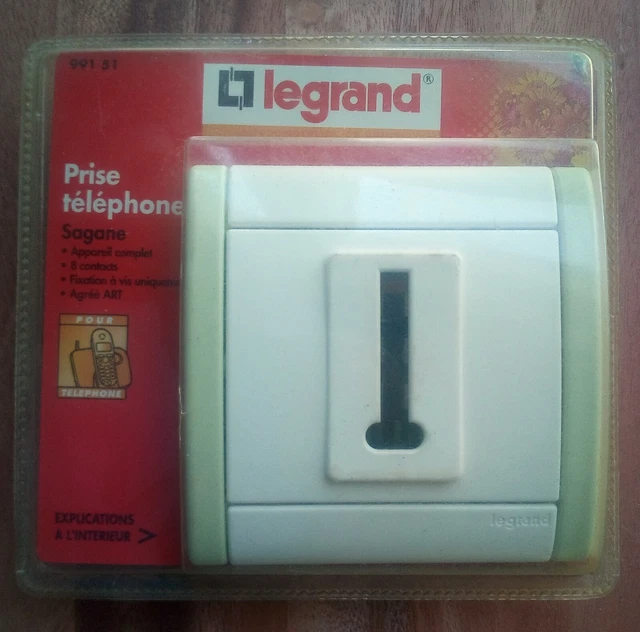 Prise Téléphonique PTT Complète LEGRAND SAGANE 85000 - Réf. 84302 - Occasion