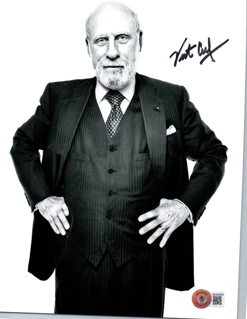 Vint Cerf Signed 8X10 Photo Beckett Bas Coa Inventor Father Of The Internet 4