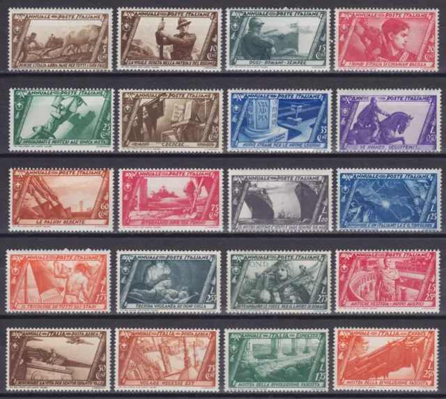 Regno 1932 - "Decennale Marcia su Roma" serie 20 val. nuova MNH** gomma integra