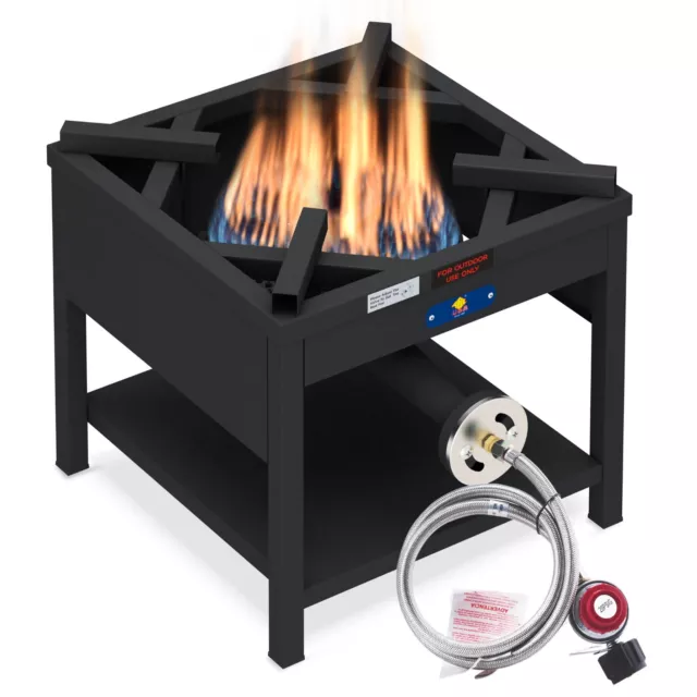 Heavy Duty Propane LPG Gas Camp Stove Single Burner Cast Iron Outdoor BBQ  Cooker