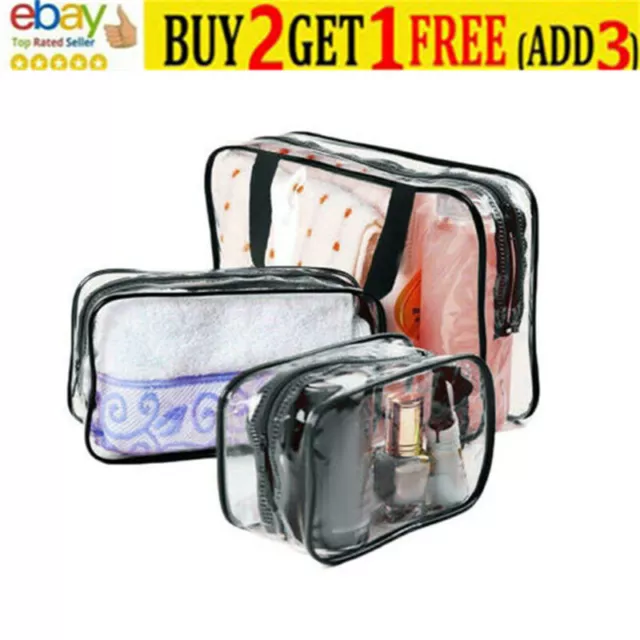 Waterproof Travel Bags Set Transparent Makeup Toiletry Clear Wash Pouch li