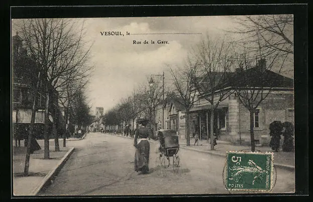 CPA Vesoul, Rue de la Gare