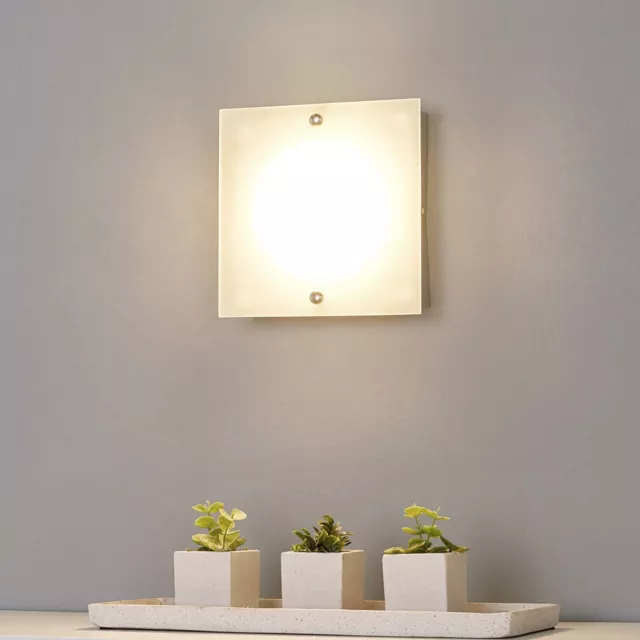 Lindby LED Wandleuchte, Wandlampe Innen 'Annika' (Modern) in Weiß aus Glas u.a.