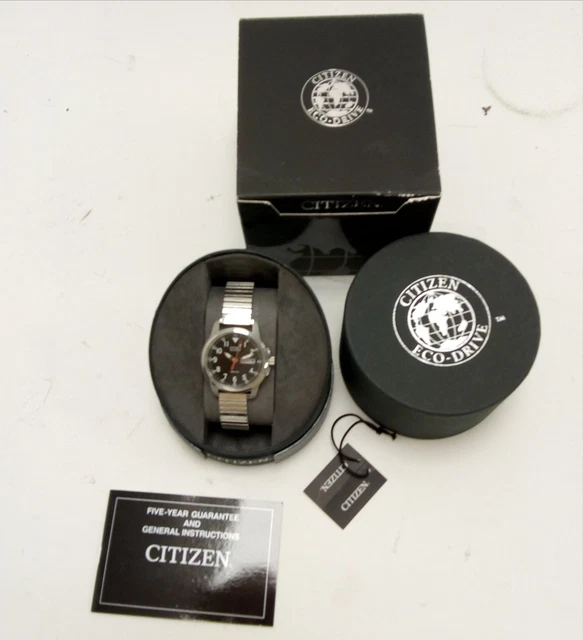 CITIZEN ECO DRIVE WR100 Wristwatch with Original Box and Instruction Manual 16.88 PicClick UK
