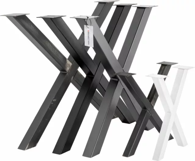 Tischgestell Tischkufen Industriedesign X-Form Rohstahl Tischbein Untergestell