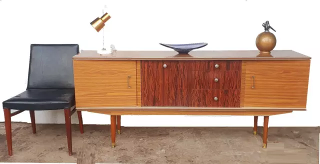 Retro Mid Century Teak And Rosewood Effect Sideboard