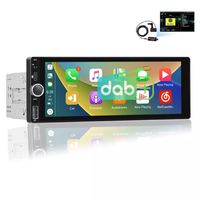 6.86" 1 Din Carplay DAB+ Autoradio 2G+64G Android 13.0 GPS Navi WiFi FM RDS BT