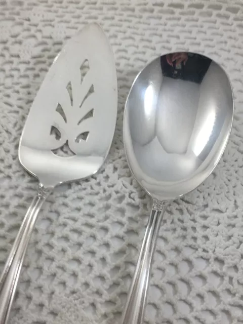 Rogers & Bro DAYBREAK Elegant Lady Silver Plate Pie Server, Casserole Spoon 2