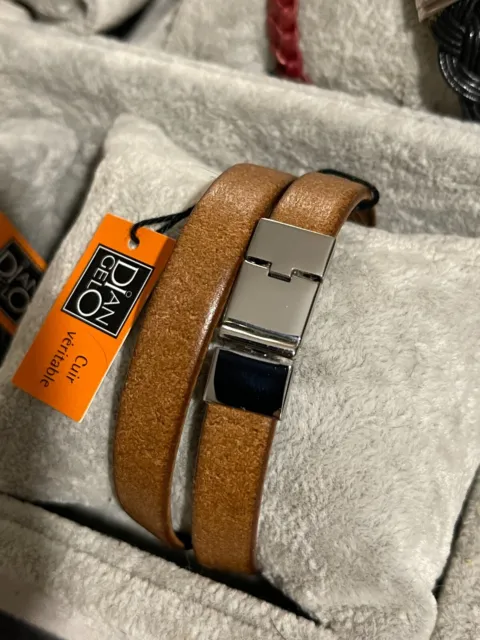 Bracelet homme en cuir véritable di angelo neuf