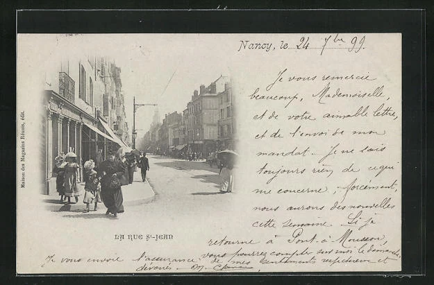 CPA Nancy, La Rue St-Jean, vue de la rue 1899