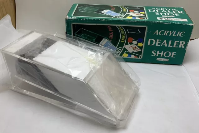 NOS Acrylic Blackjack Dealing Shoe Casino Game Professional Dealer Accessory