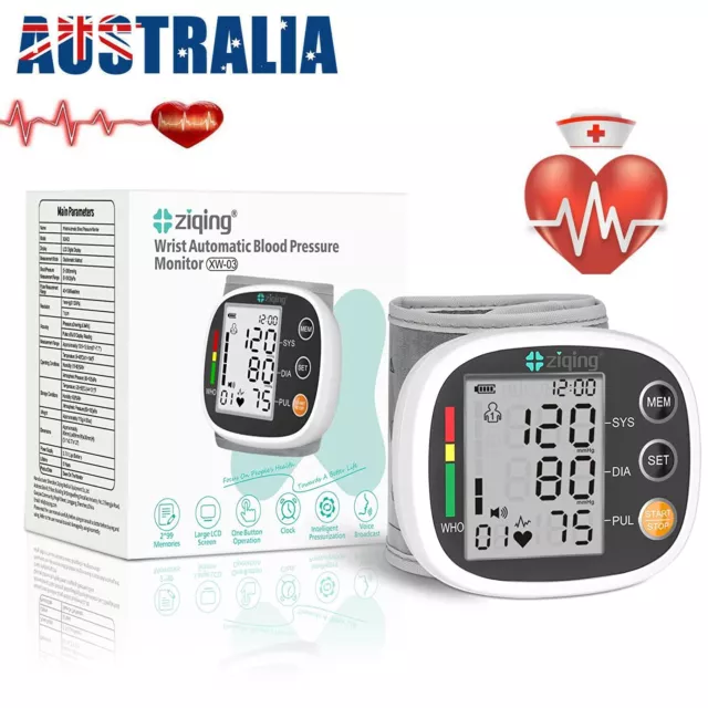 Digital Wrist Blood Pressure Monitor Heart Beat Rate Pulse BP Measure Machine AU
