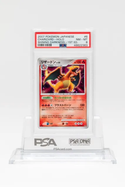 PSA 8 Charizard 1st Edition 3/132 DPBP #006 geheime Wunder JAP Pokémonkarten neuwertig