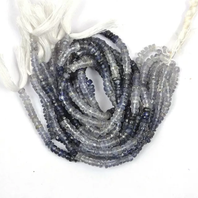 Rare 13 inch Iolite Gemstone Beads 5 MM Natural Iolite Faceted Rondelle Shape 2