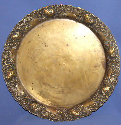 Antique Art Deco German WMF Ornate Brass Silver Plated Serving Tray