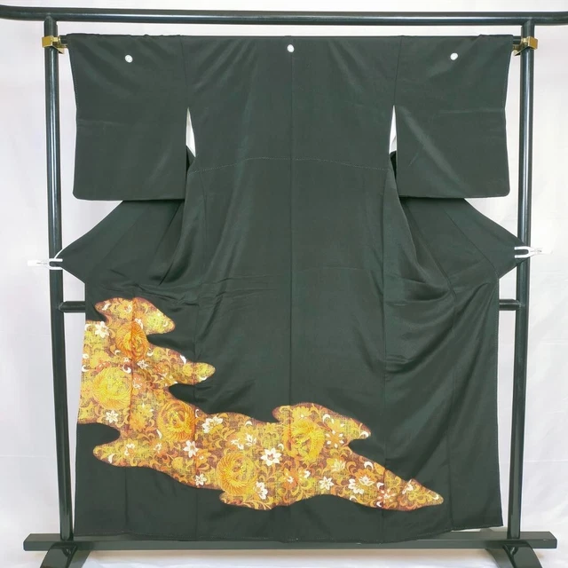 0377:Japanese Kimono  "TOMESODE"  pure silk embroidered circle phoenix