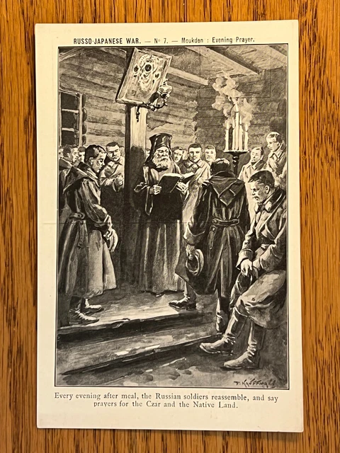Military, Russo-Japanese War #7, Moukden, Russian Soldiers Pray For Czar, 1904