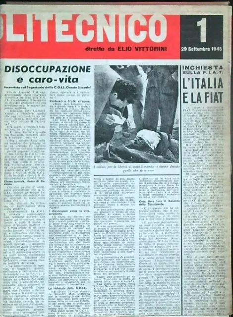 IL POLITECNICO RIVISTA Dal Numero 1 Al 28 - Elio Vittorini - Es - 1945 1946  EUR 50,00 - PicClick IT