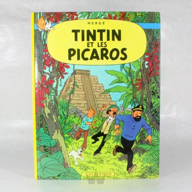 BD - LES AVENTURES DE TINTIN TINTIN ET LES PICAROS 1981 - C4 - Dos jaune imprimé