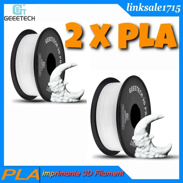 Geeetech Filament PLA *2 bobine 1,75mm 1kg blanc Consommables pour imprimante 3D